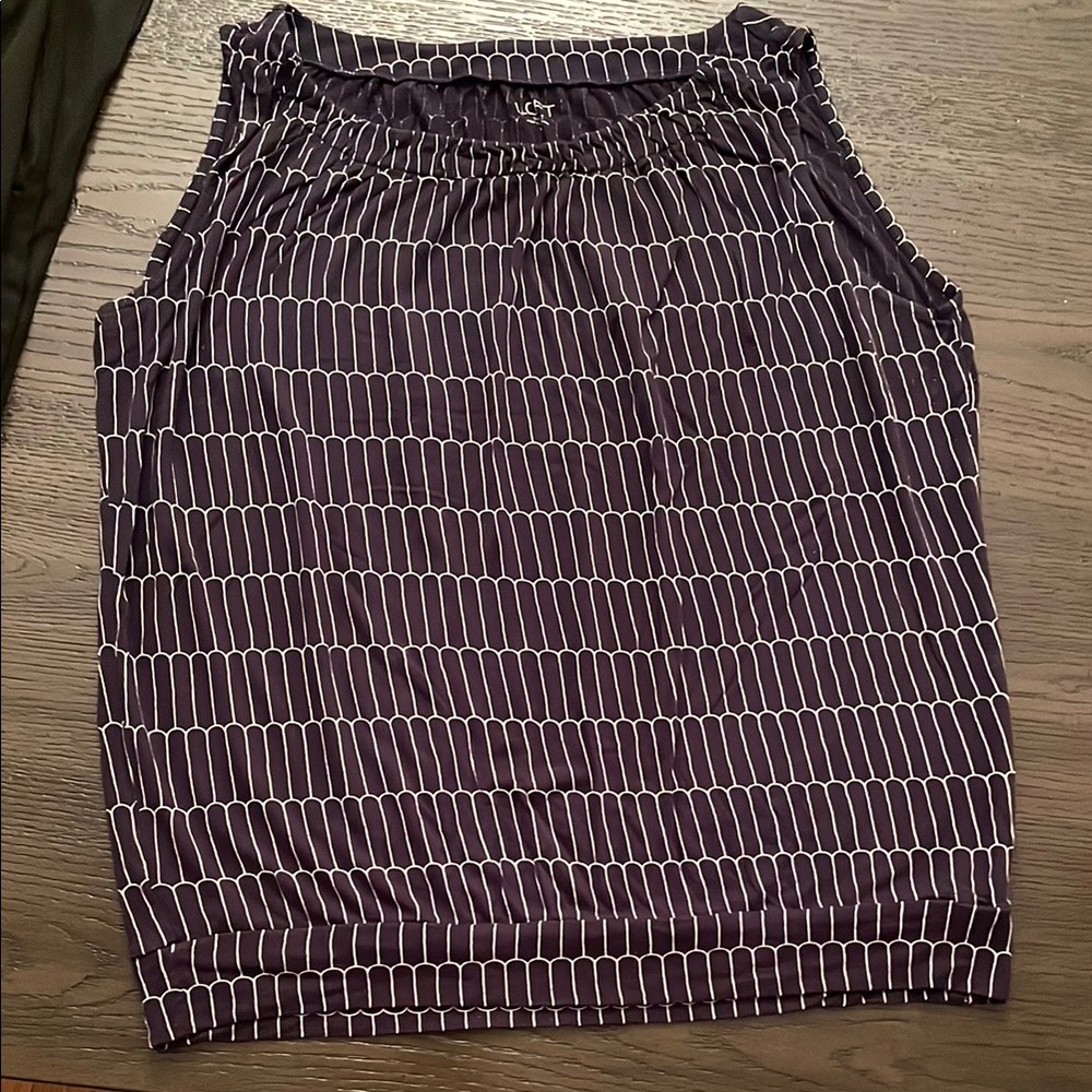 Loft pattern Blue and White Casual Top